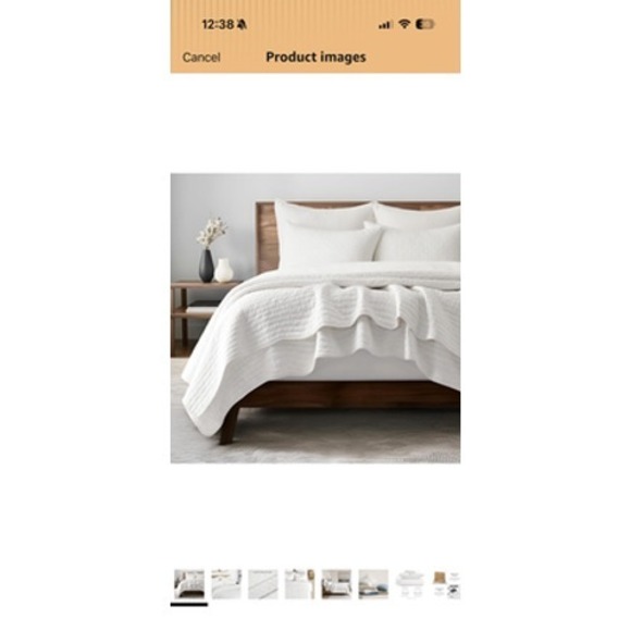 EverGrace Other - EverGrace Queen Quilt Set 100% Cotton Cross Stitch 3 Piece White Lightweight